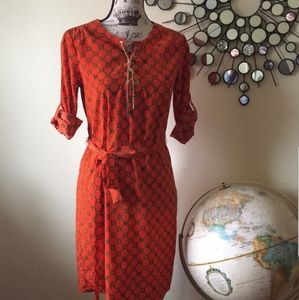 Michael Kors red/orange chain design dress